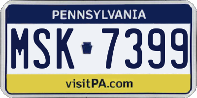 PA license plate MSK7399