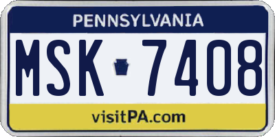 PA license plate MSK7408