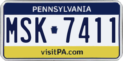PA license plate MSK7411
