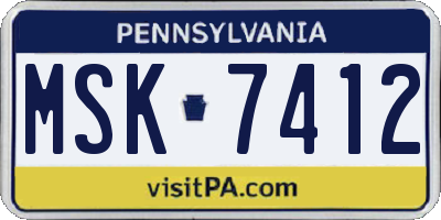 PA license plate MSK7412