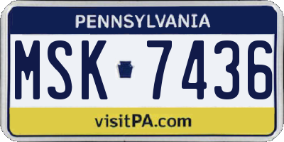 PA license plate MSK7436
