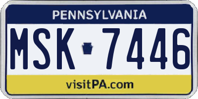 PA license plate MSK7446