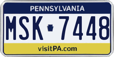 PA license plate MSK7448