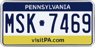 PA license plate MSK7469