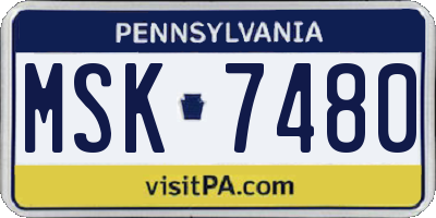 PA license plate MSK7480