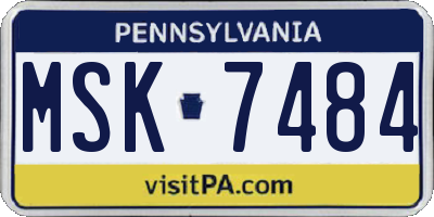 PA license plate MSK7484