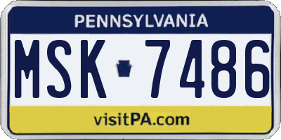 PA license plate MSK7486