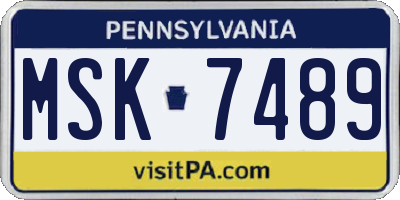 PA license plate MSK7489