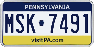 PA license plate MSK7491