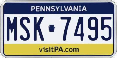 PA license plate MSK7495