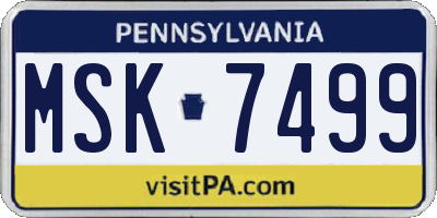 PA license plate MSK7499