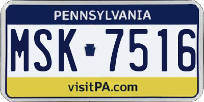 PA license plate MSK7516