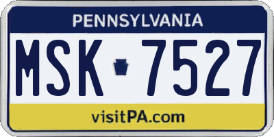 PA license plate MSK7527