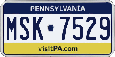 PA license plate MSK7529