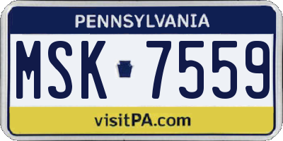 PA license plate MSK7559