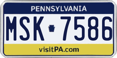PA license plate MSK7586