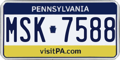 PA license plate MSK7588