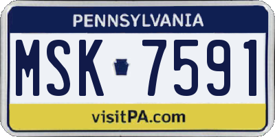 PA license plate MSK7591
