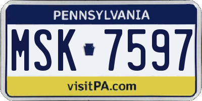 PA license plate MSK7597