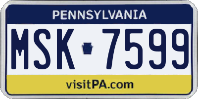 PA license plate MSK7599