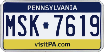 PA license plate MSK7619