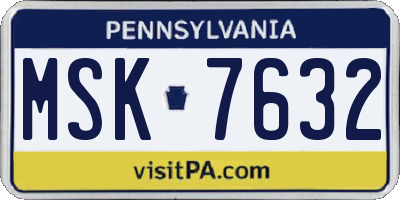 PA license plate MSK7632