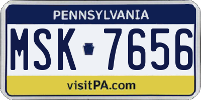 PA license plate MSK7656
