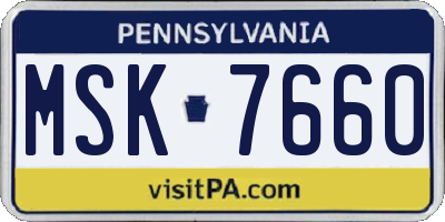 PA license plate MSK7660
