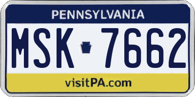 PA license plate MSK7662