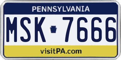 PA license plate MSK7666