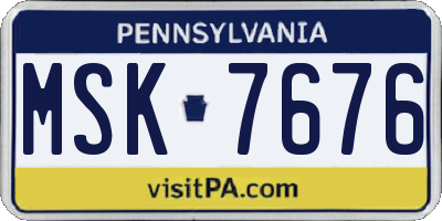 PA license plate MSK7676