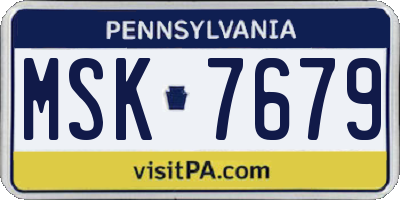 PA license plate MSK7679