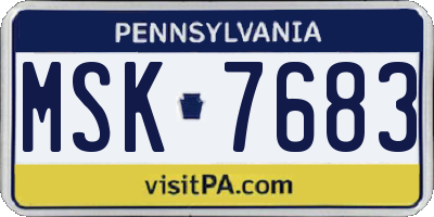 PA license plate MSK7683