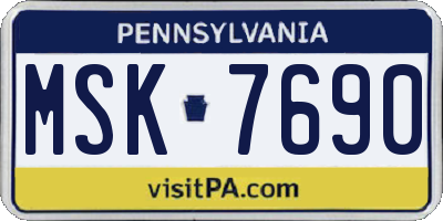 PA license plate MSK7690
