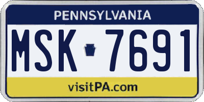 PA license plate MSK7691