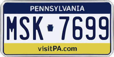 PA license plate MSK7699
