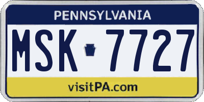 PA license plate MSK7727