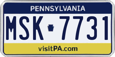 PA license plate MSK7731