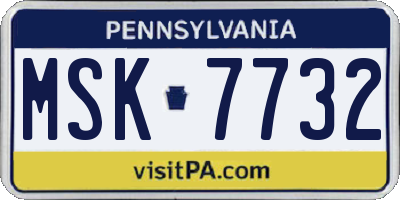 PA license plate MSK7732