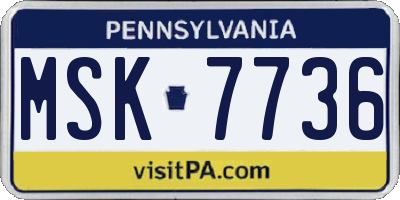 PA license plate MSK7736