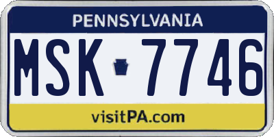 PA license plate MSK7746