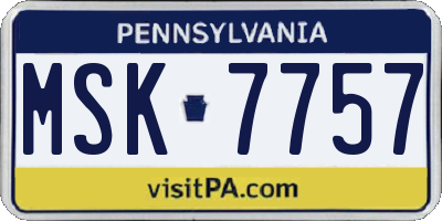 PA license plate MSK7757