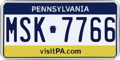 PA license plate MSK7766