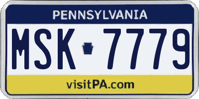 PA license plate MSK7779