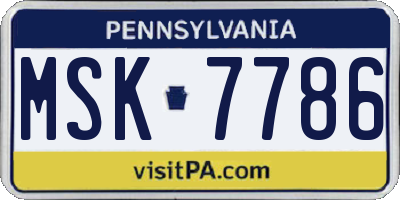 PA license plate MSK7786