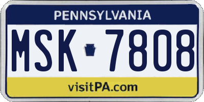 PA license plate MSK7808