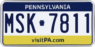 PA license plate MSK7811