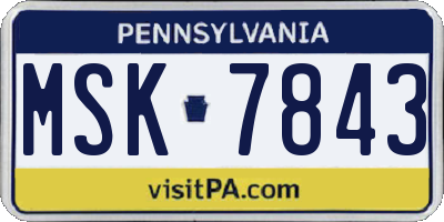 PA license plate MSK7843