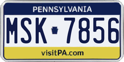 PA license plate MSK7856
