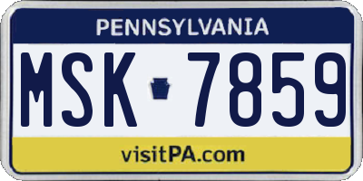 PA license plate MSK7859